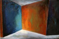 Room Paintings - Blue And Orange Room - Oil On Canvas